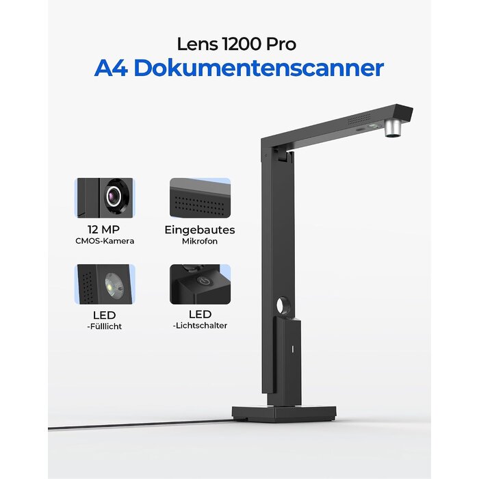 Tragbarer Dokumentenscanner A4 mit OCR - 34% Rabatt auf Ausgepackt-Modell