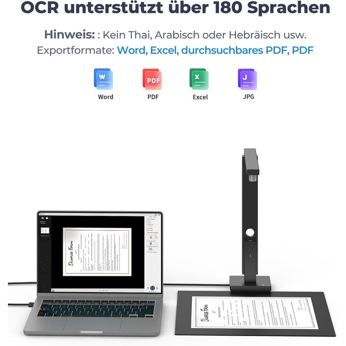 Tragbarer Dokumentenscanner A4 mit OCR - 34% Rabatt auf Ausgepackt-Modell
