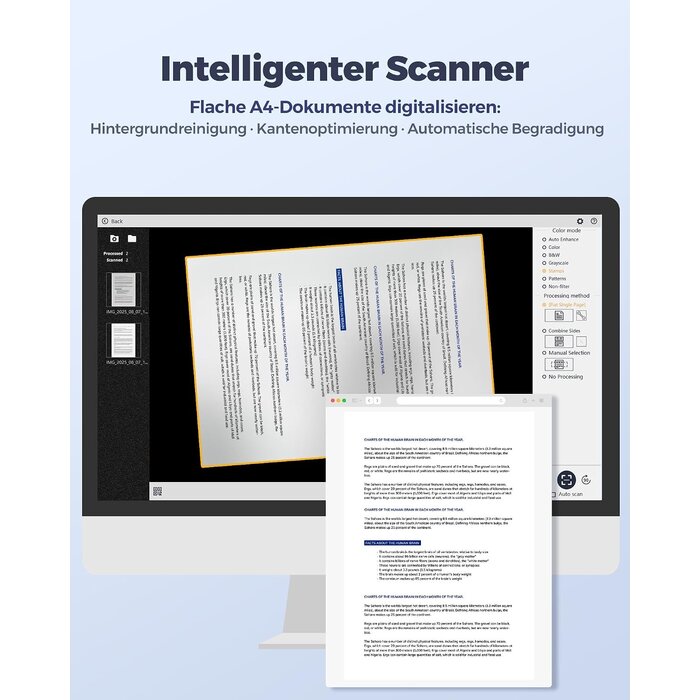 Tragbarer Dokumentenscanner A4 mit OCR - 34% Rabatt auf Ausgepackt-Modell