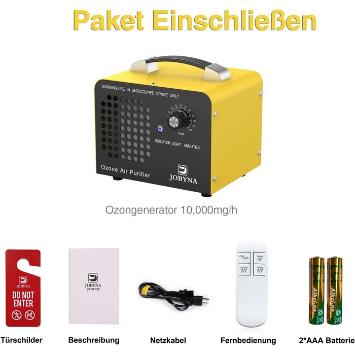 Ozon-Luftreiniger 10.000mg/h für Gerüche - 33% Rabatt