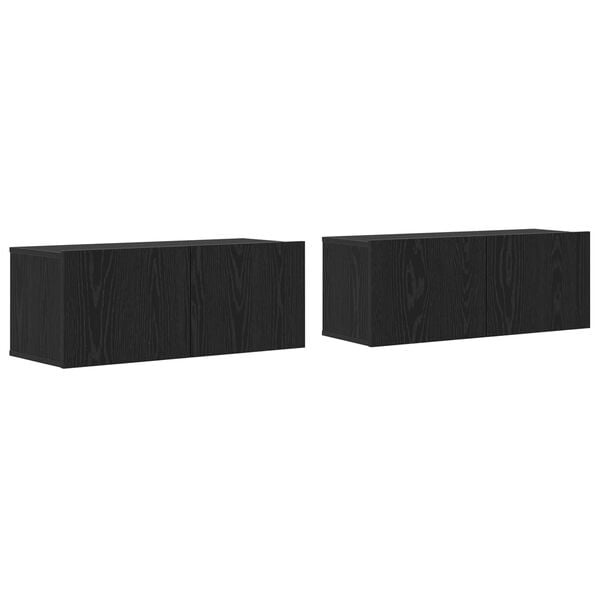 TV-Schrank Set Schwarz-Eiche Optik, 2-tlg. - 34% Rabatt