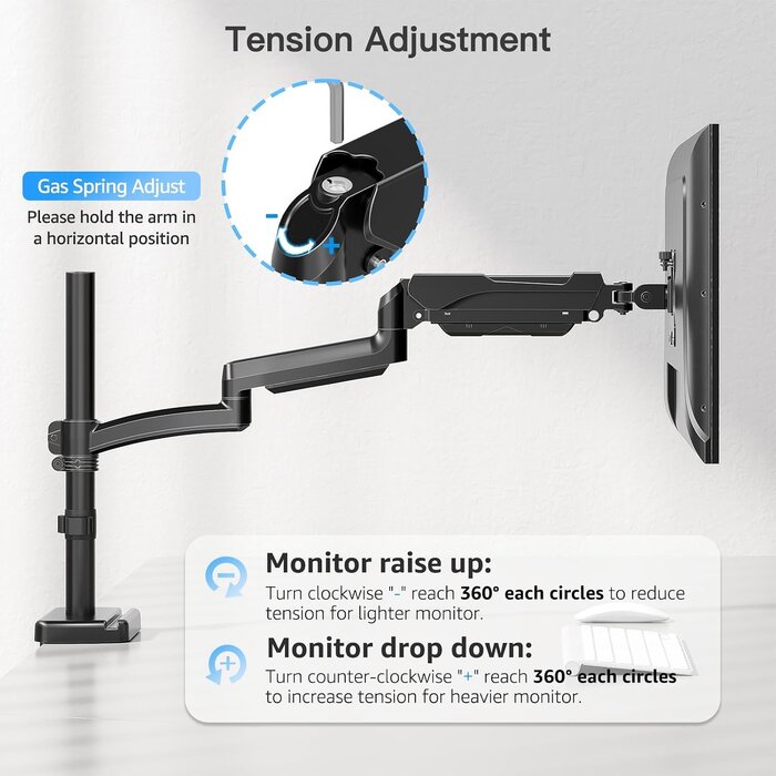 Ergonomischer Monitorarm, höhenverstellbar - 35% Rabatt