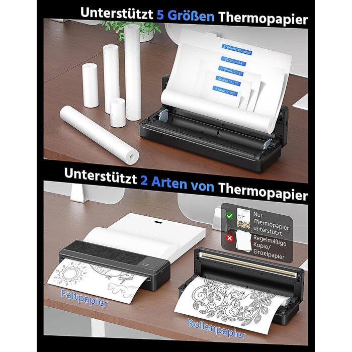 Mobiler A4 Thermodrucker P83 - 34% Rabatt auf diesen tragbaren Drucker