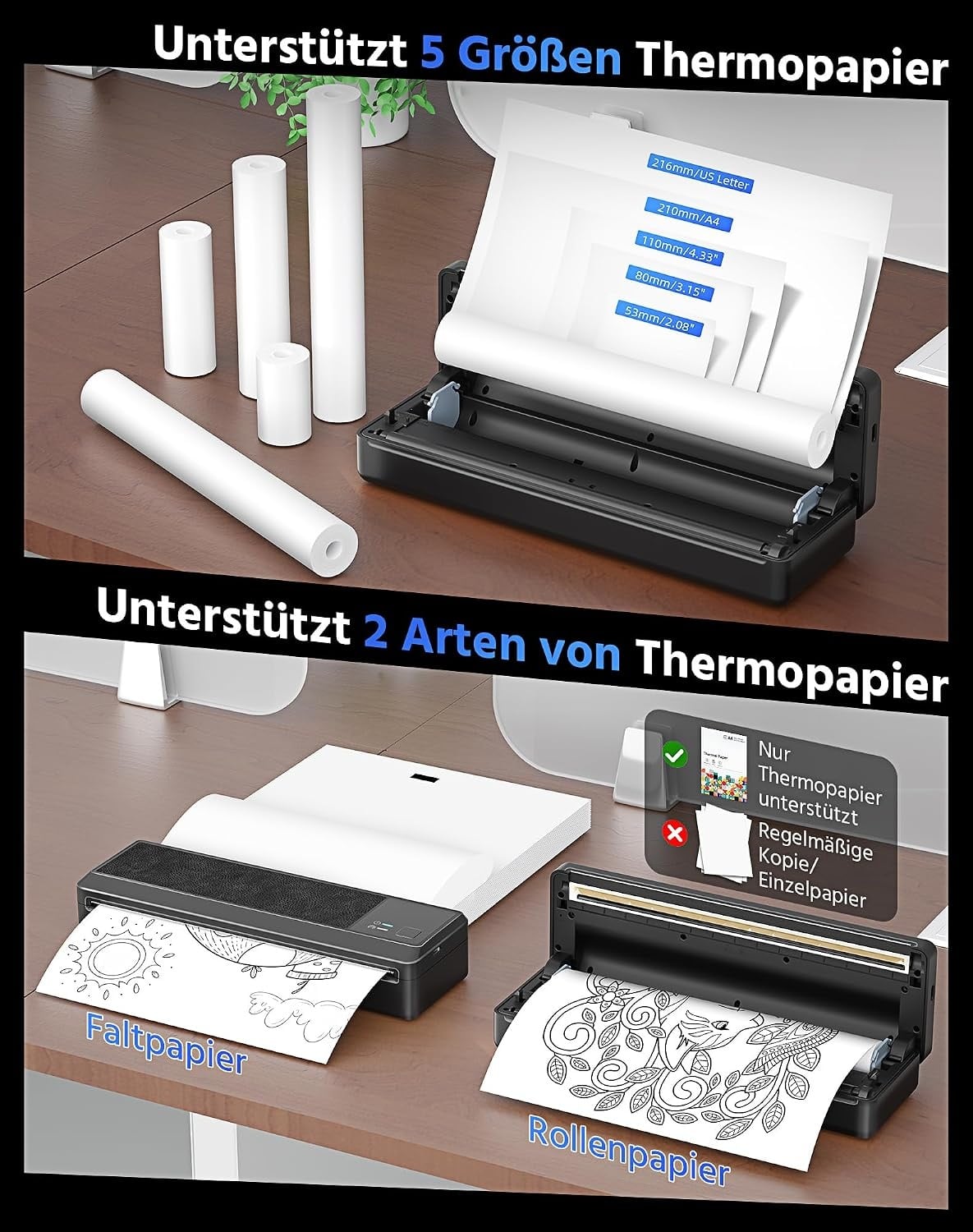 Mobiler A4 Thermodrucker P83 - 34% Rabatt auf diesen tragbaren Drucker