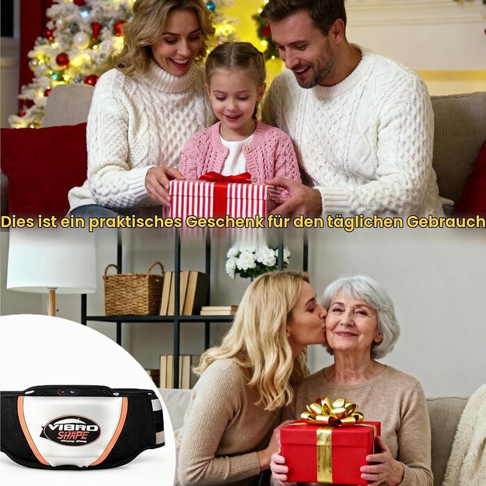 Vibrations-Massagegürtel mit Wärmefunktion, 140 cm, Schwarz - 33% Rabatt