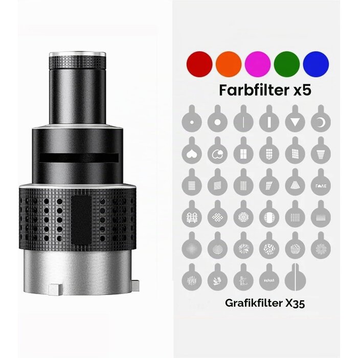 Optischer Snoot Projektor mit 35 Gobos & 5 Farbfiltern - 34% Rabatt