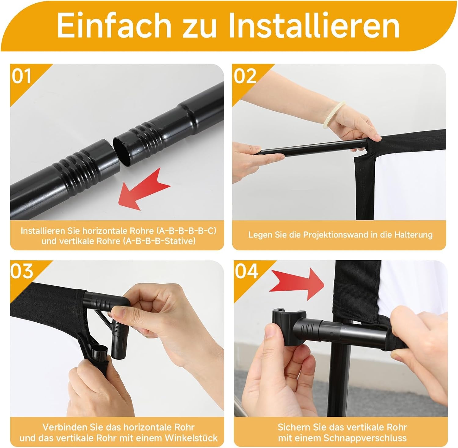 100 Zoll Beamer-Leinwand mit Stativ - 16:9 - 34% Rabatt - Portabel