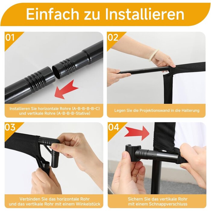 100 Zoll Beamer-Leinwand mit Stativ - 16:9 - 34% Rabatt - Portabel