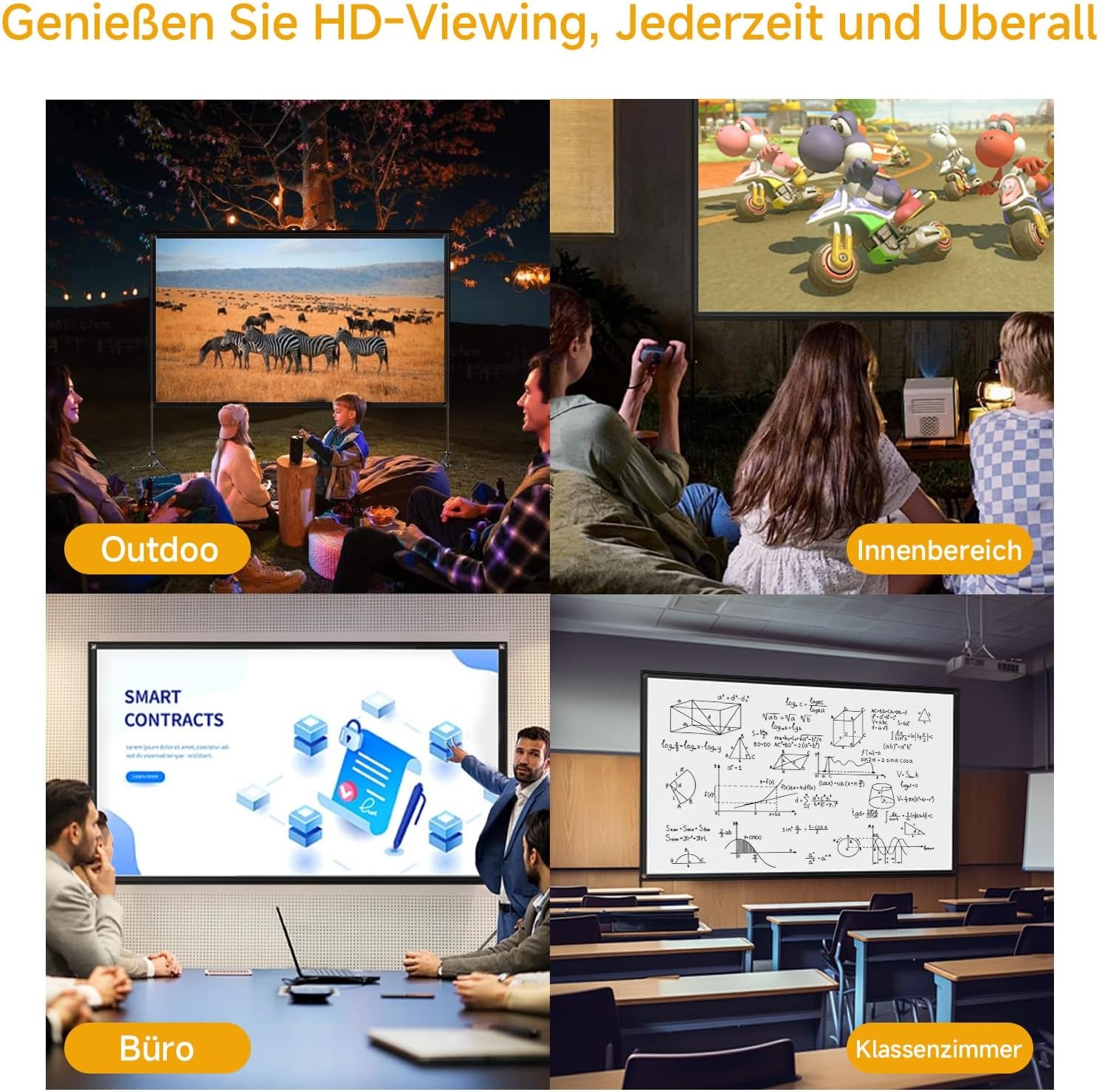 100 Zoll Beamer-Leinwand mit Stativ - 16:9 - 34% Rabatt - Portabel