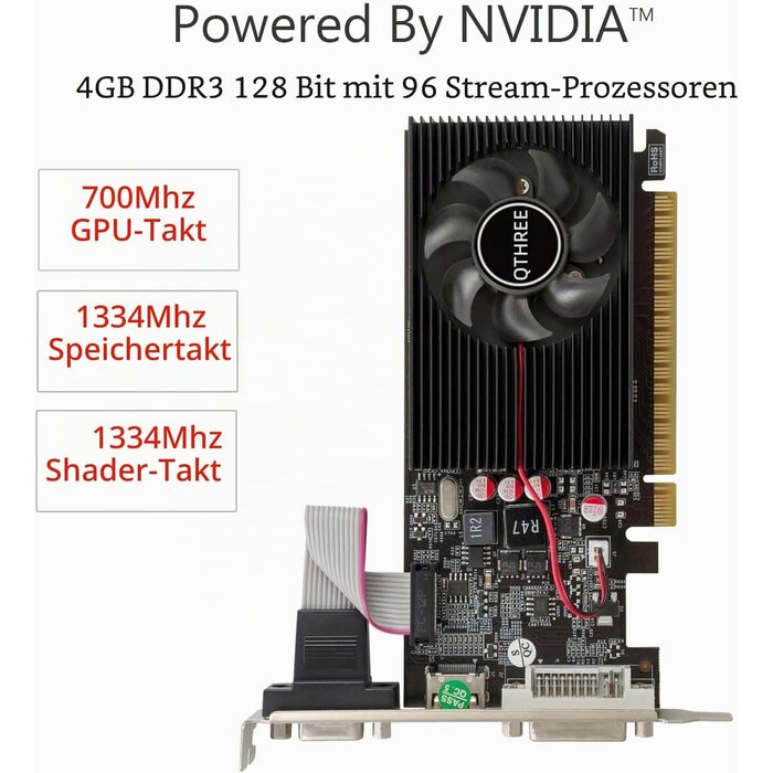 GeForce GT 730 Grafikkarte 4GB DDR3 Low Profile - 34% Rabatt