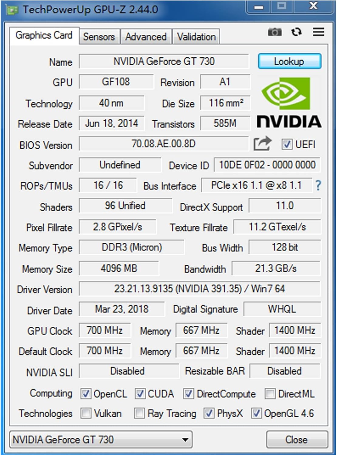 GeForce GT 730 Grafikkarte 4GB DDR3 Low Profile - 34% Rabatt