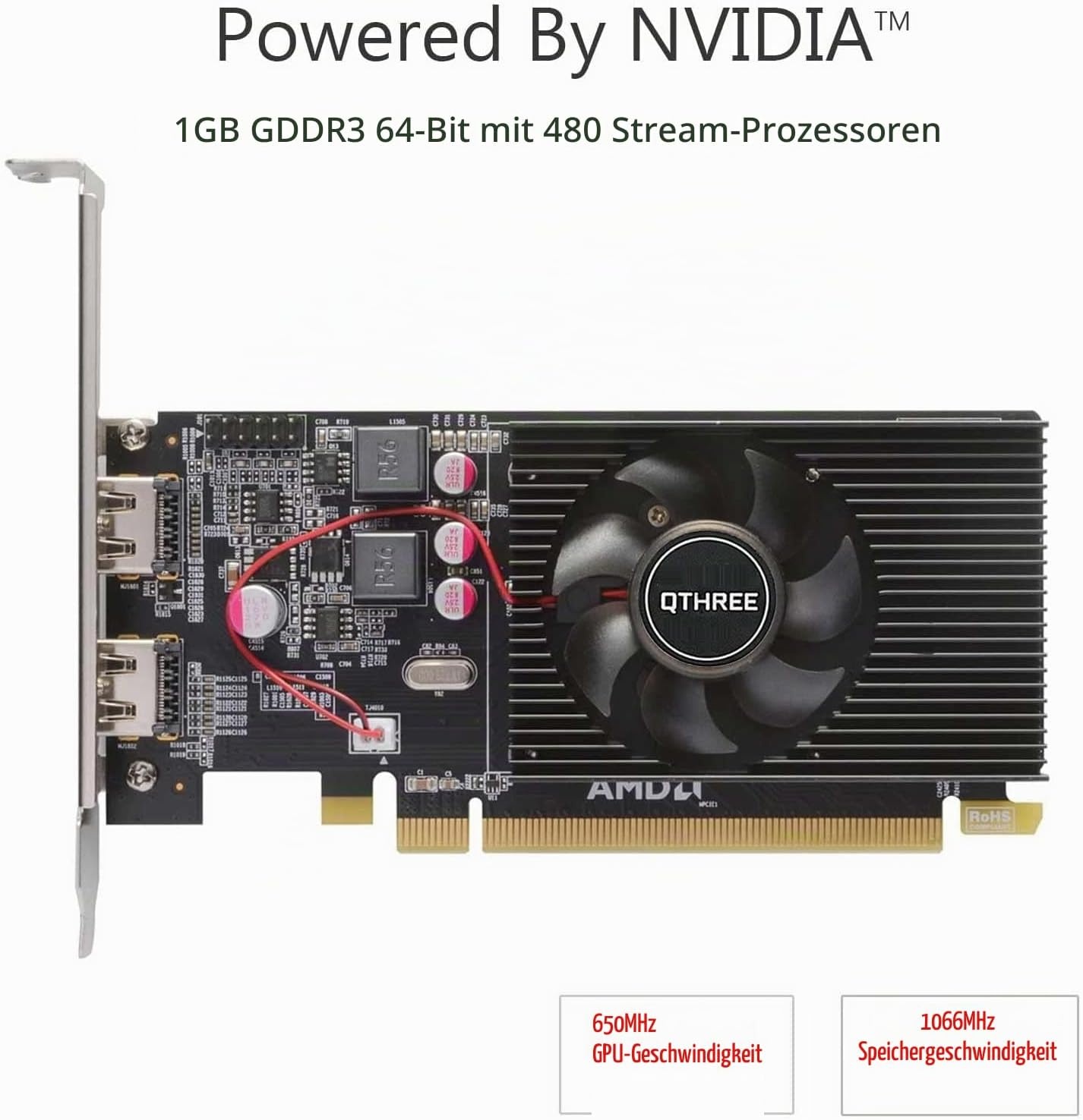Grafikkarte Radeon HD 6570 1GB Dual HDMI Low Profile - 34% Rabatt