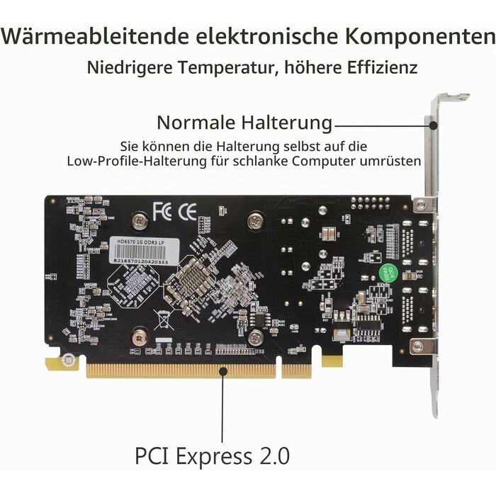 Grafikkarte Radeon HD 6570 1GB Dual HDMI Low Profile - 34% Rabatt