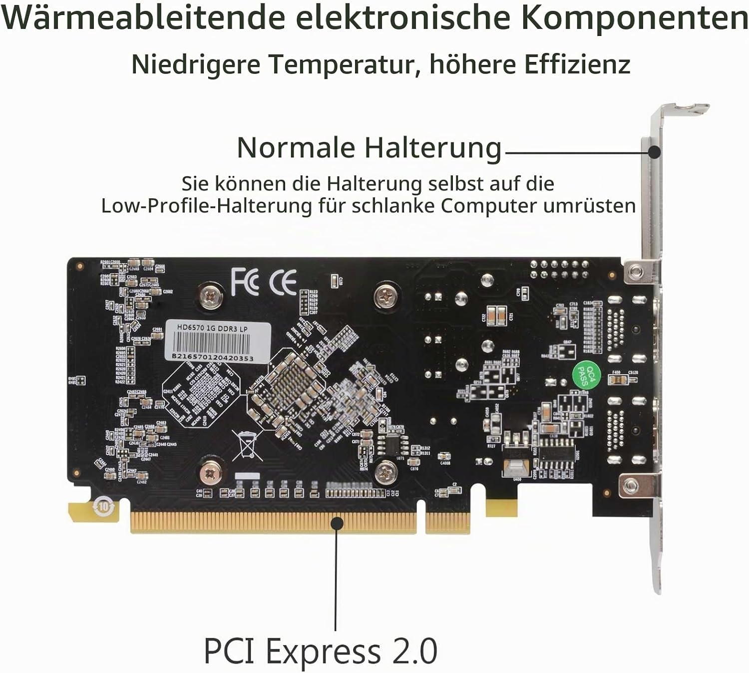 Grafikkarte Radeon HD 6570 1GB Dual HDMI Low Profile - 34% Rabatt