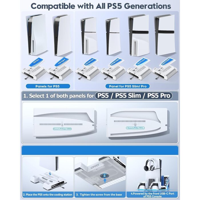 PS5 All-in-One Kühlstation & Ladegerät - Weiß - 32% Rabatt