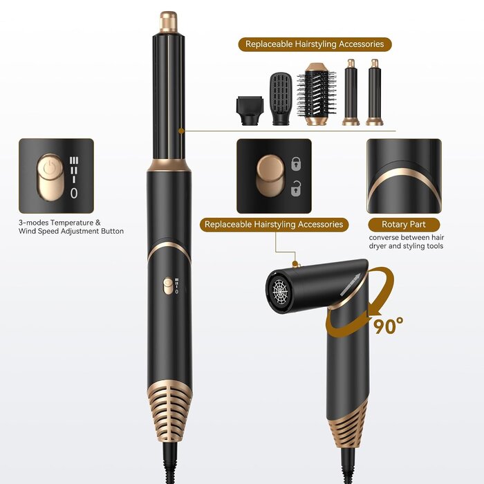5-in-1 Heißluft-Multistyler & Haartrockner, 1000W - 33% Rabatt