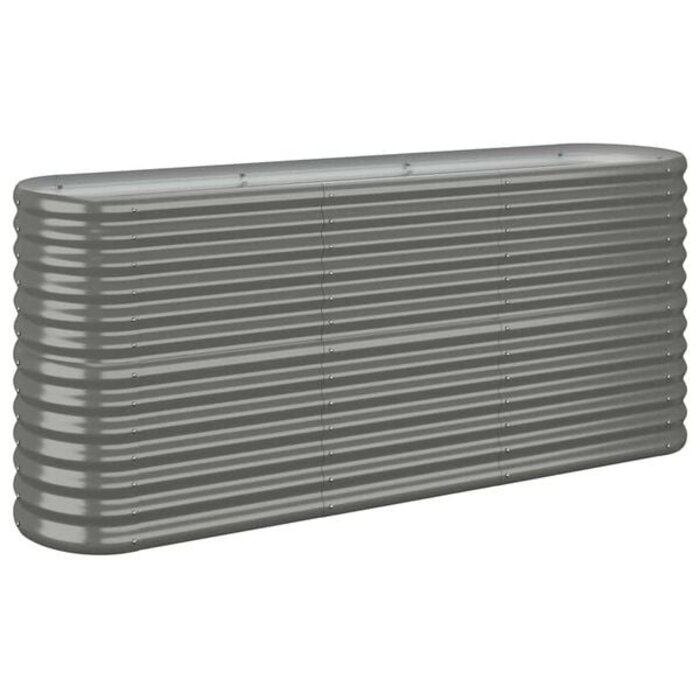 Ovales Hochbeet aus verzinktem Stahl 152x40x68cm - Grau - 33% Rabatt