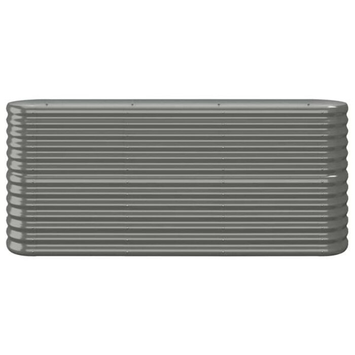 Ovales Hochbeet aus verzinktem Stahl 152x40x68cm - Grau - 33% Rabatt