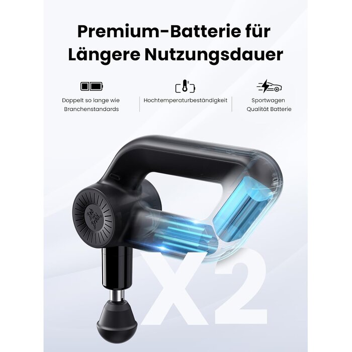 Tiefengewebe Massagepistole - 16mm Amplitude - OLED - 35% Rabatt