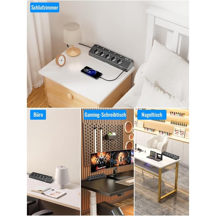 Tisch-Steckdosenleiste 5-fach USB-C PD 30W, 3m Kabel - 32% Rabatt