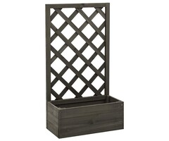 Vidaxl Pflanzkasten mit Rankgitter 50x25x90 cm, Fichte Grau - 52% Rabatt
