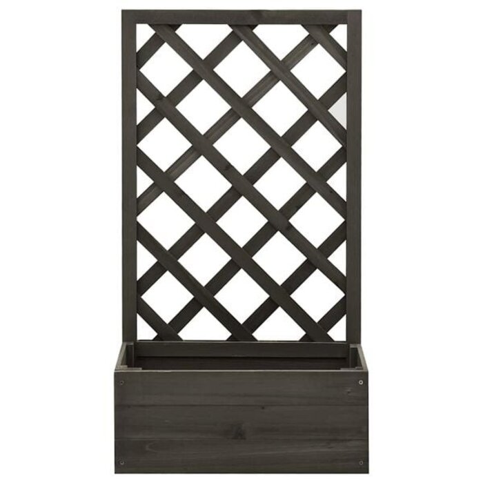 Pflanzkasten mit Rankgitter 50x25x90 cm Fichte Grau - 32% Rabatt