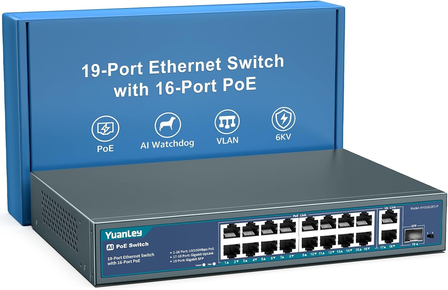 16-Port PoE+ Switch 250W - 34% Rabatt auf Retourenware