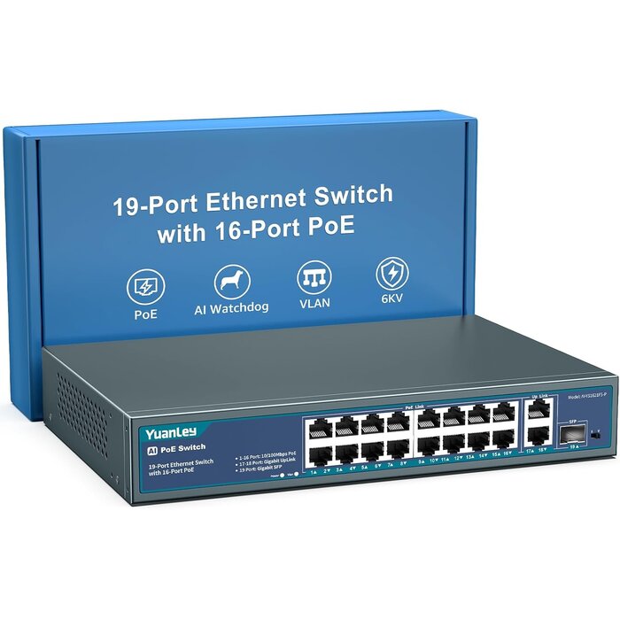 16-Port PoE+ Switch 250W - 34% Rabatt auf Retourenware