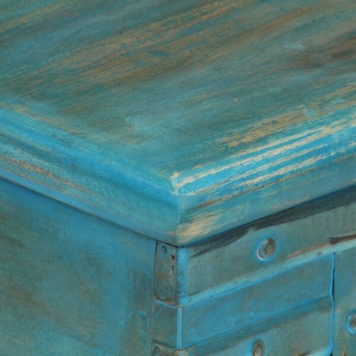 Aufbewahrungstruhe Mangoholz 100x40x41 cm Blau - 35% Rabatt