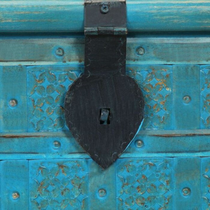Aufbewahrungstruhe Mangoholz 100x40x41 cm Blau - 35% Rabatt