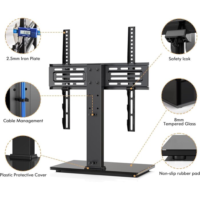 Universeller TV-Tischständer 27-55 Zoll, 40 kg, VESA 400x400 - 32% Rabatt