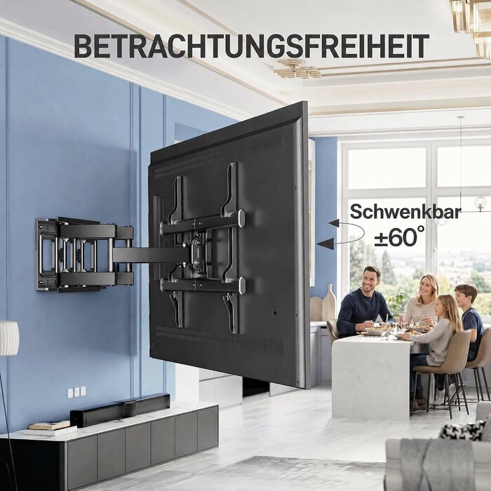 TV-Wandhalterung 37-85 Zoll, schwenkbar, bis 60 kg - 33% Rabatt