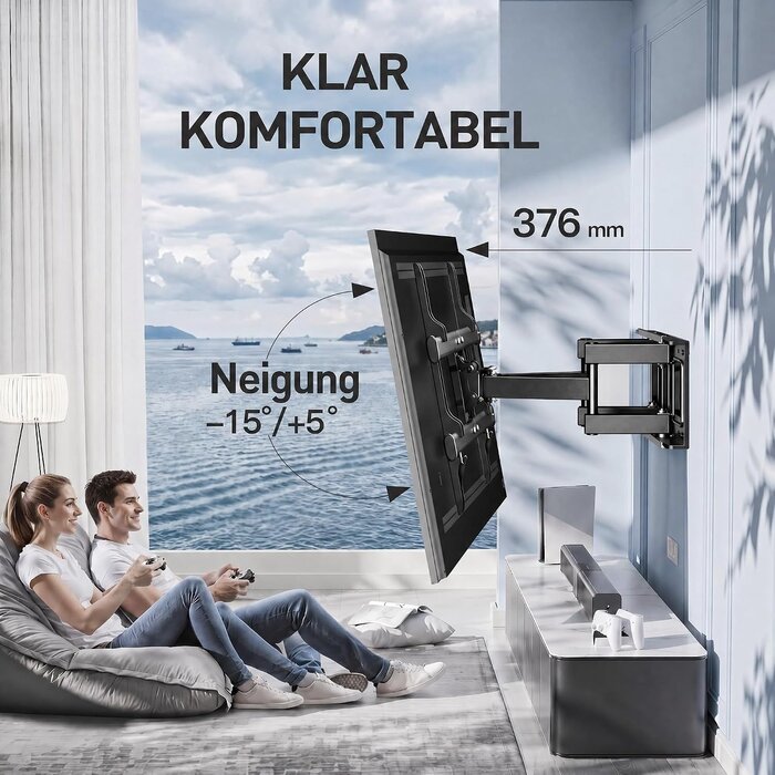 TV-Wandhalterung 37-85 Zoll, schwenkbar, bis 60 kg - 33% Rabatt