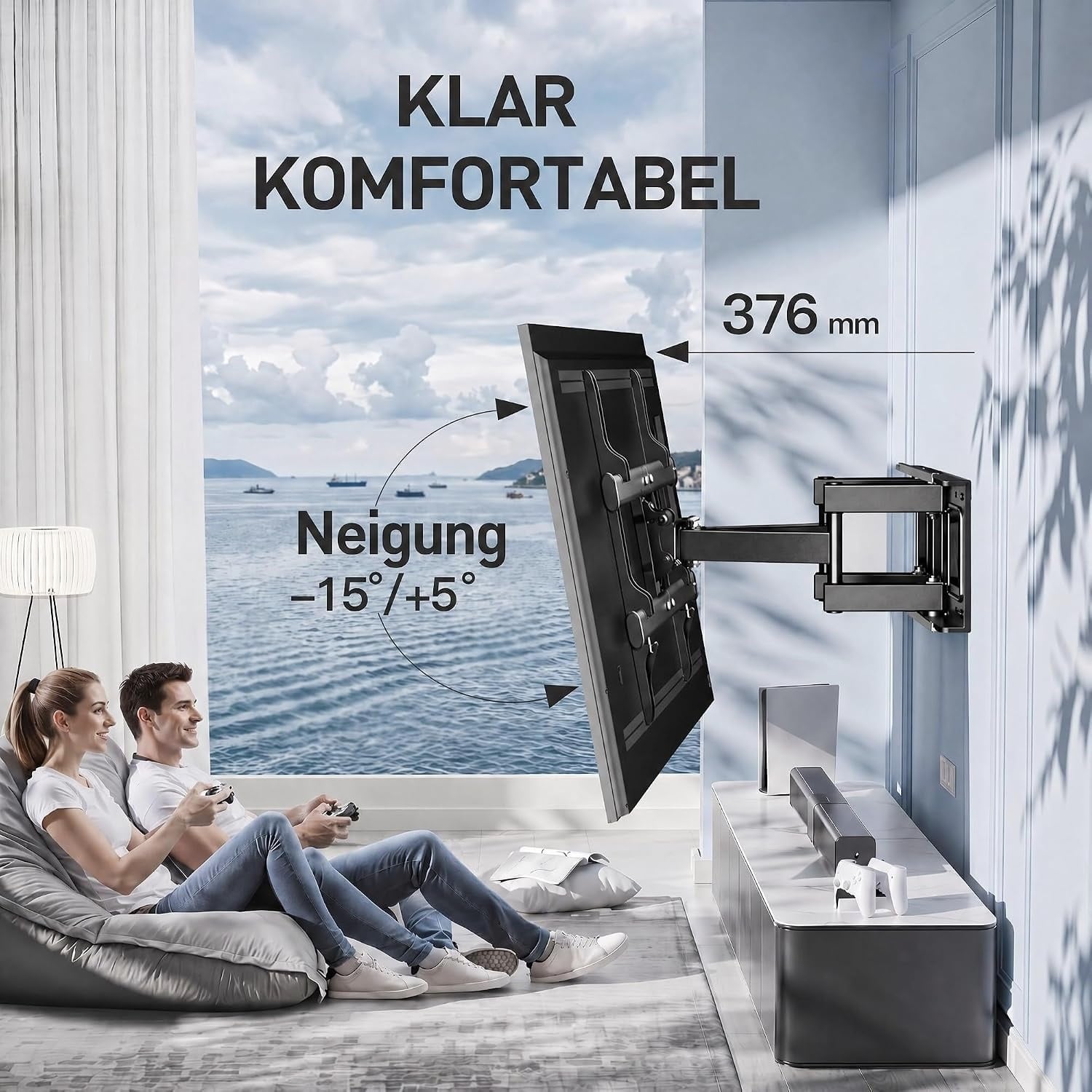 TV-Wandhalterung 37-85 Zoll, schwenkbar, bis 60 kg - 33% Rabatt