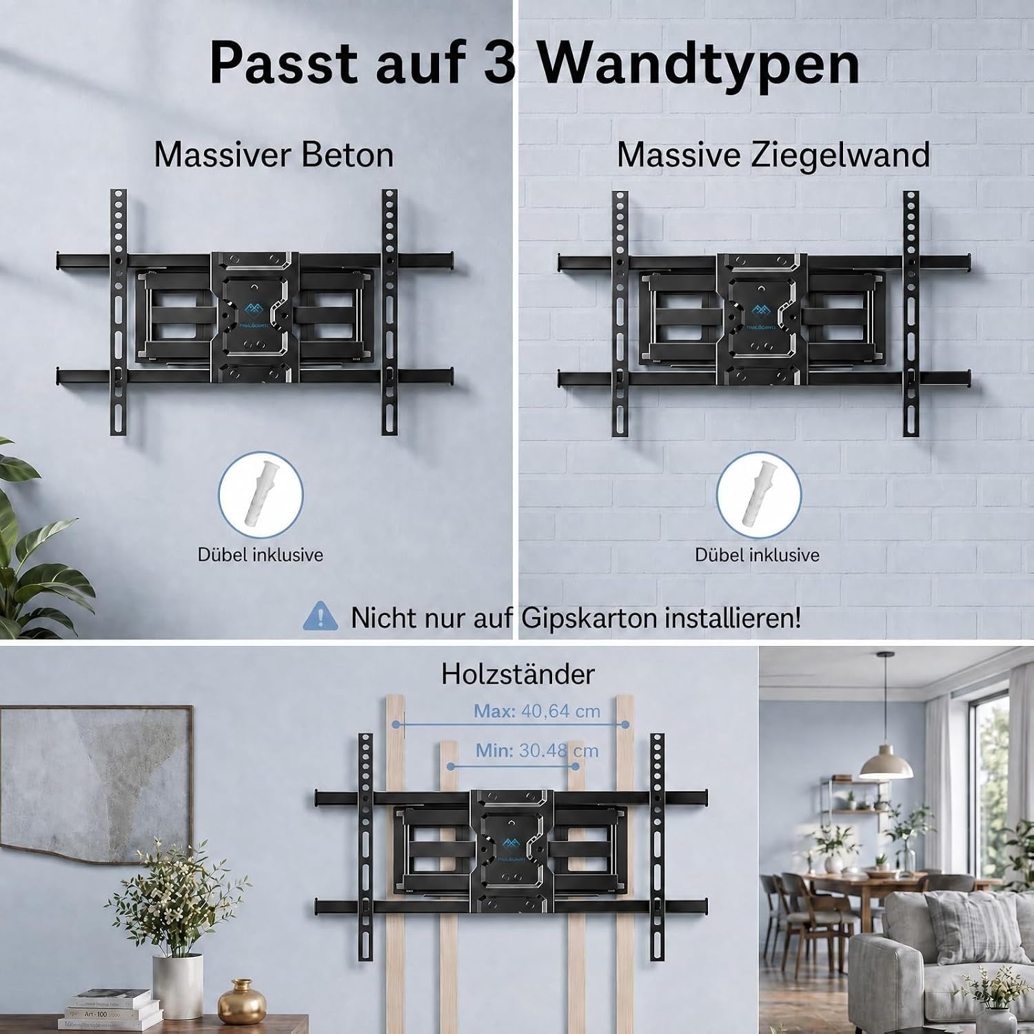 TV-Wandhalterung 37-85 Zoll, schwenkbar, bis 60 kg - 33% Rabatt