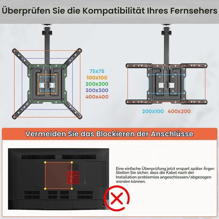 Klappbare TV-Deckenhalterung 23-55 Zoll - 32% Rabatt