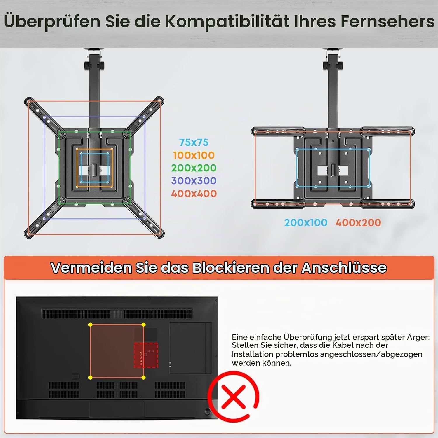 Klappbare TV-Deckenhalterung 23-55 Zoll - 32% Rabatt