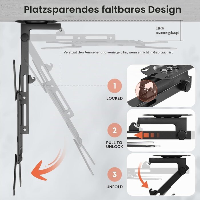 Klappbare TV-Deckenhalterung 23-55 Zoll - 32% Rabatt