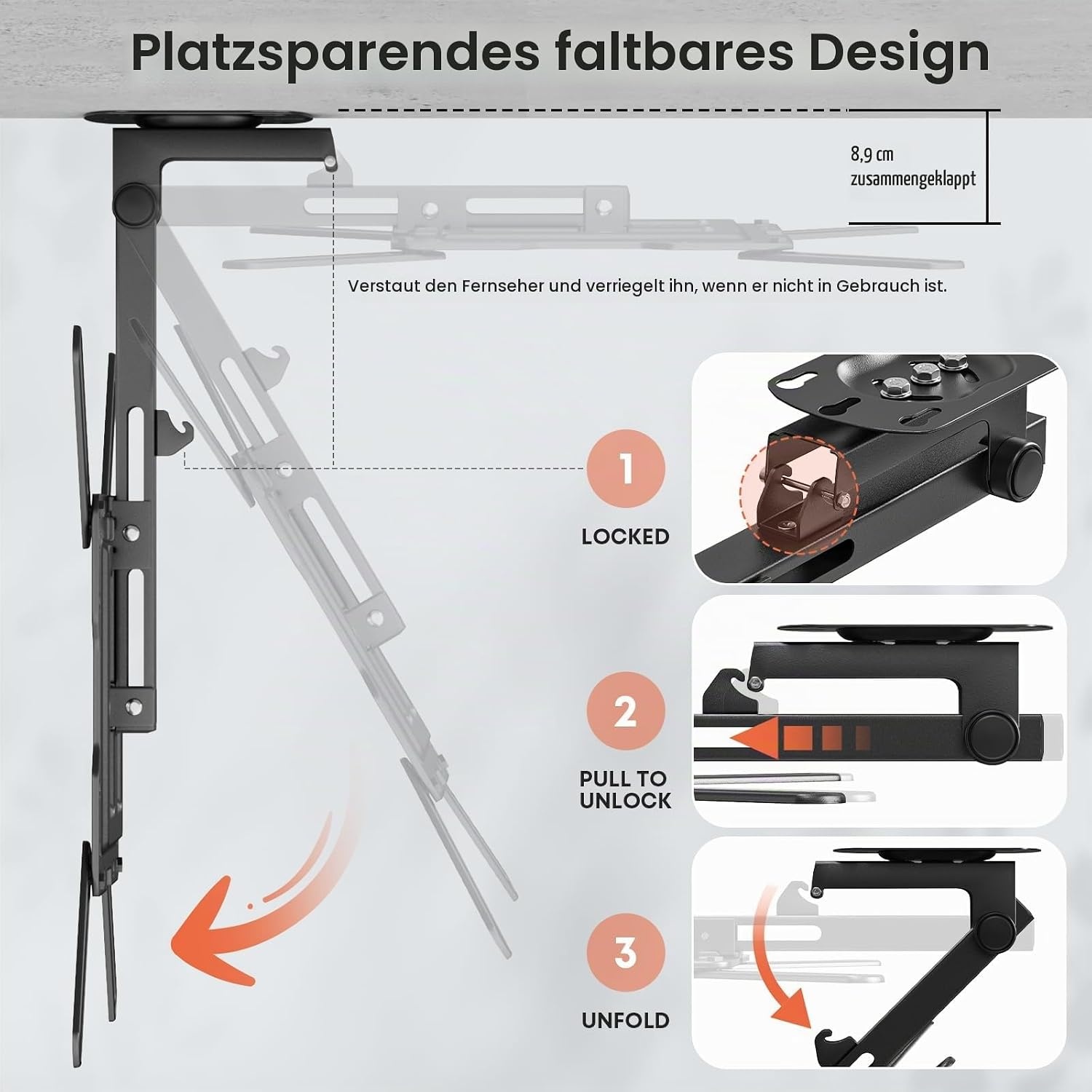 Klappbare TV-Deckenhalterung 23-55 Zoll - 32% Rabatt