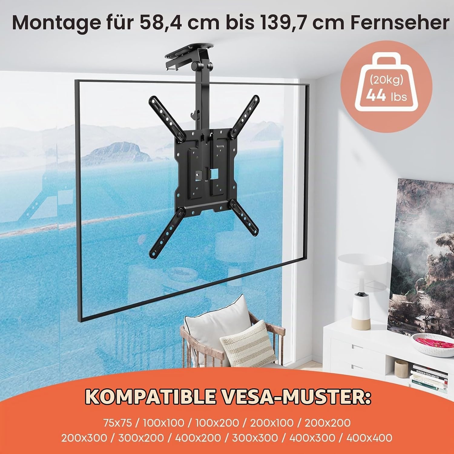 Klappbare TV-Deckenhalterung 23-55 Zoll - 32% Rabatt