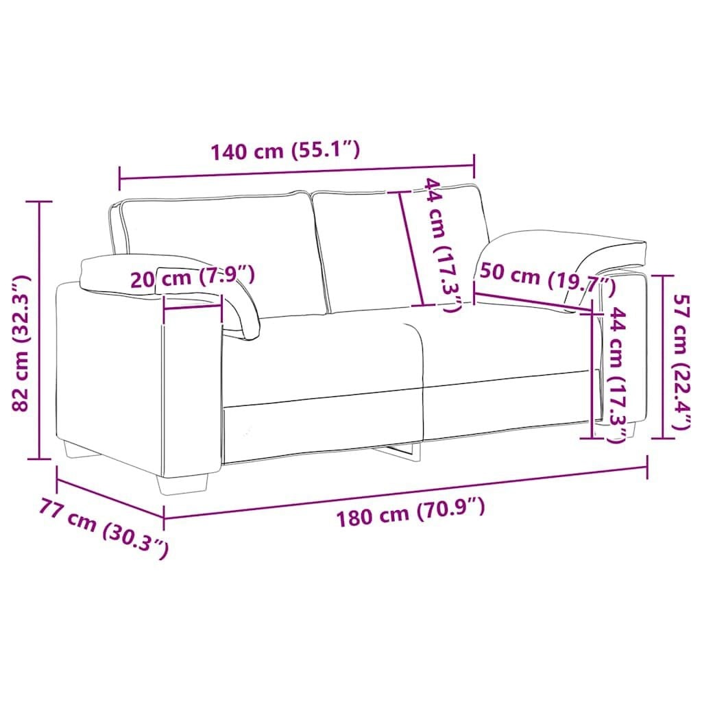 Loveseat Sofa 140 cm aus schwarzem Samt - 35% Rabatt