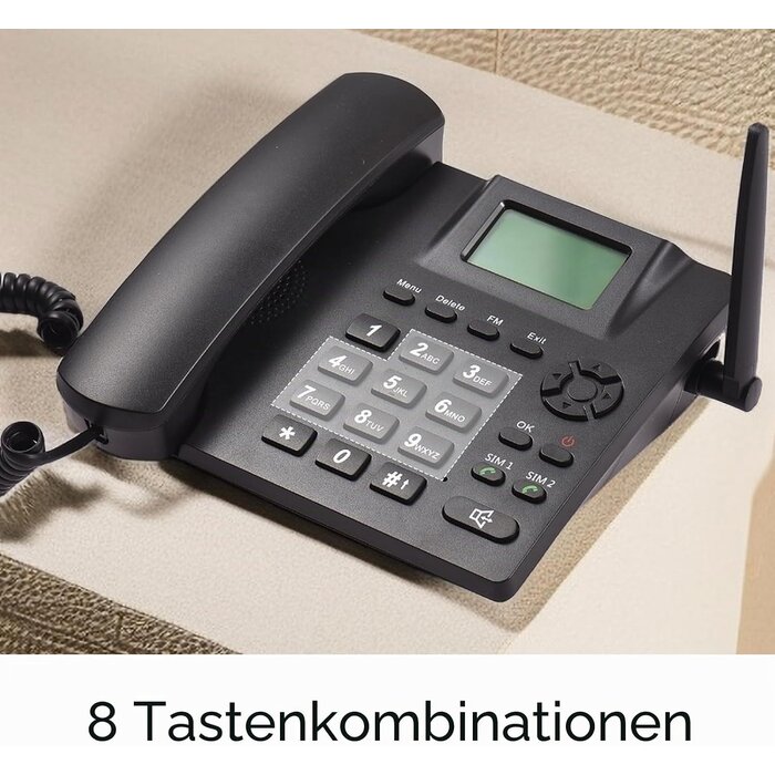 Drahtloses GSM-Tischtelefon mit Dual-SIM - 31% Rabatt