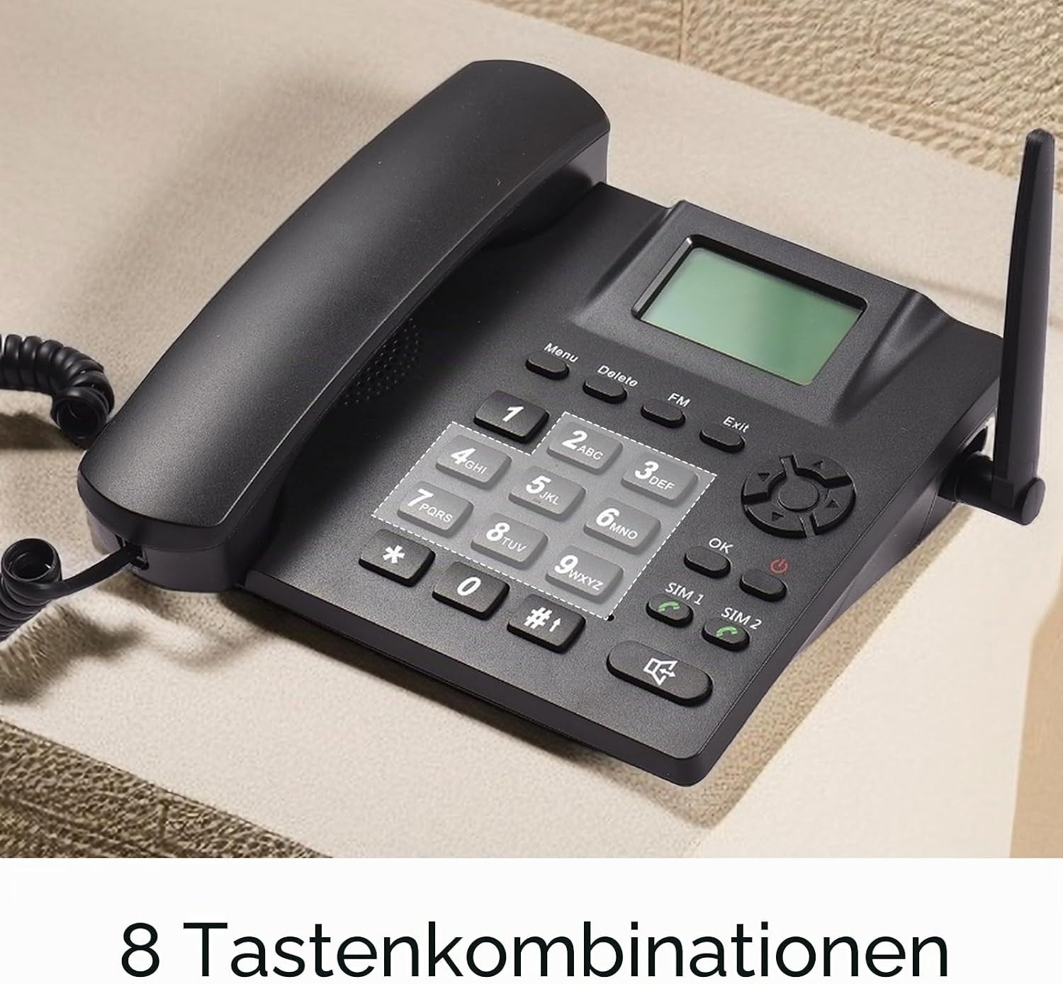 Drahtloses GSM-Tischtelefon mit Dual-SIM - 31% Rabatt