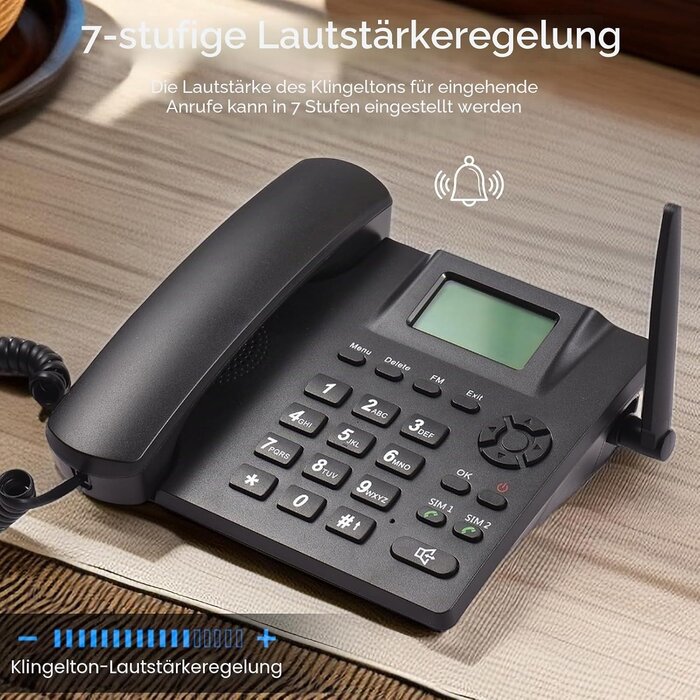 Drahtloses GSM-Tischtelefon mit Dual-SIM - 31% Rabatt
