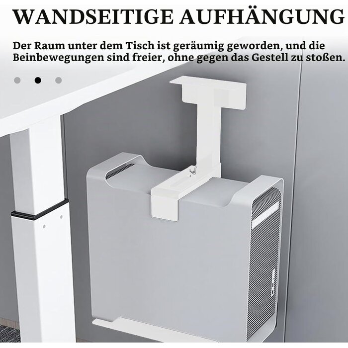 CPU-Halterung für unter den Schreibtisch, weiß - 33% Rabatt