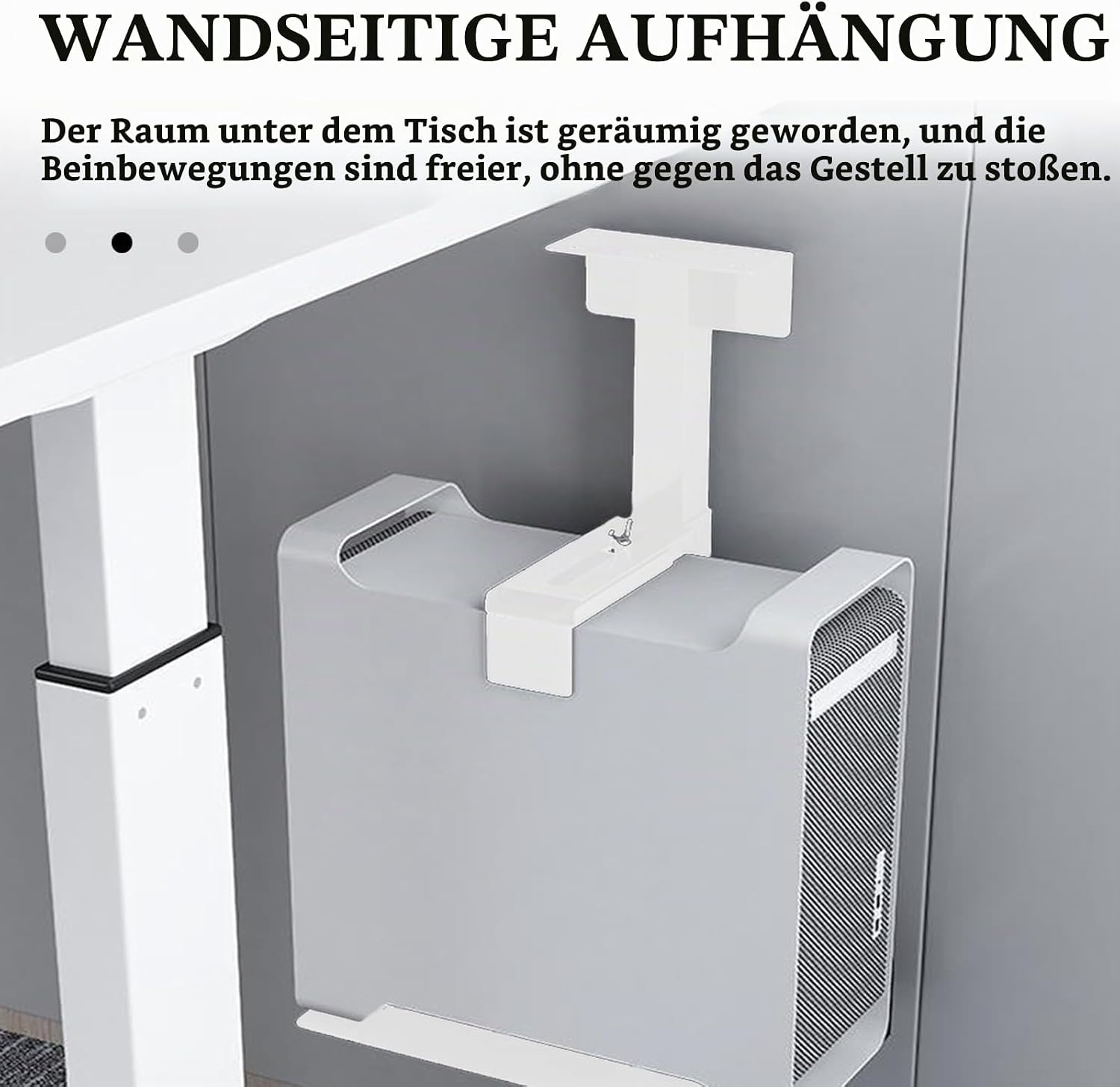 CPU-Halterung für unter den Schreibtisch, weiß - 33% Rabatt