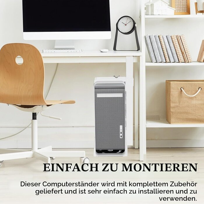CPU-Halterung für unter den Schreibtisch, weiß - 33% Rabatt