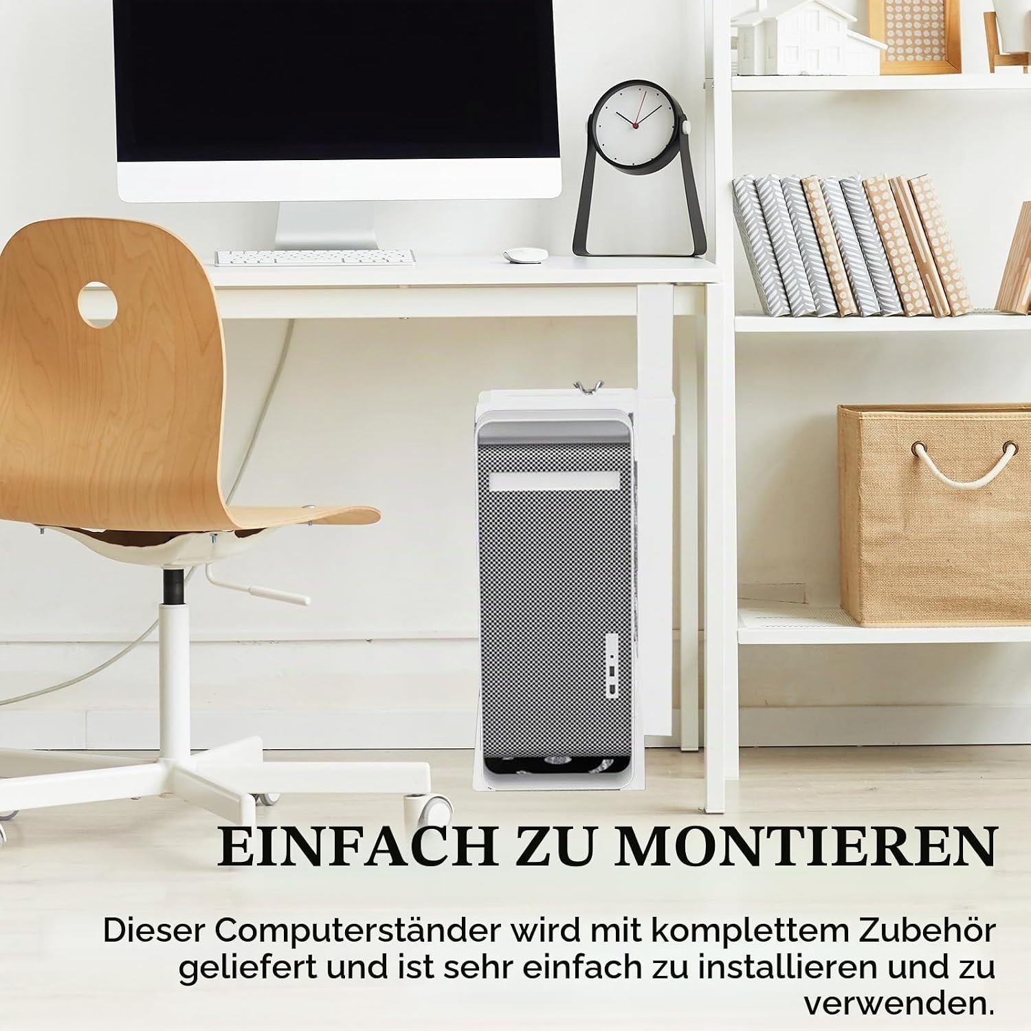 CPU-Halterung für unter den Schreibtisch, weiß - 33% Rabatt