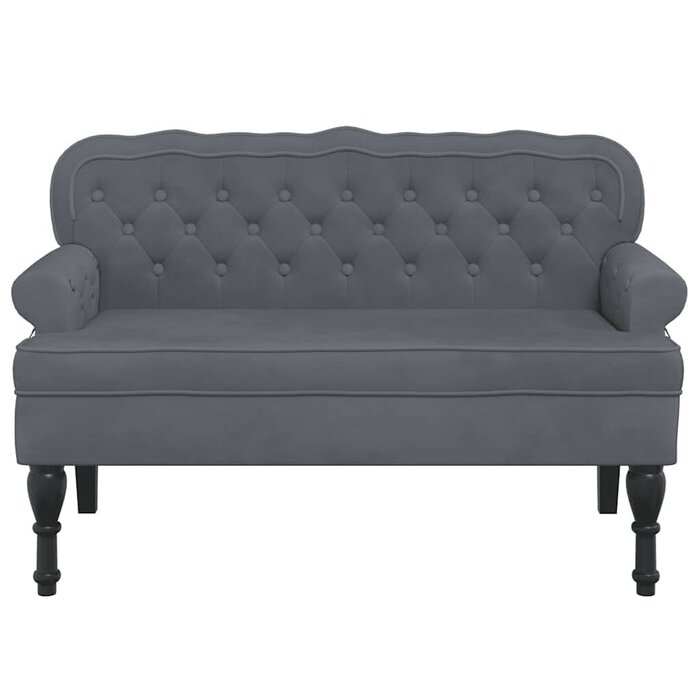 Samt Sitzbank Dunkelgrau - Elegante Wohnbank - 35% Rabatt
