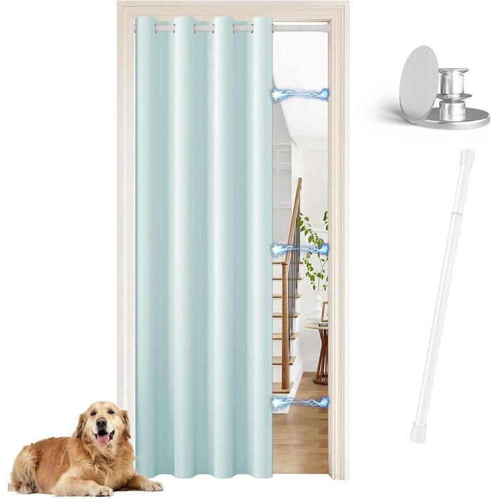 Thermo-Türvorhang 132x195 cm mit Magnetverschluss & Teleskopstange - 32% Rabatt